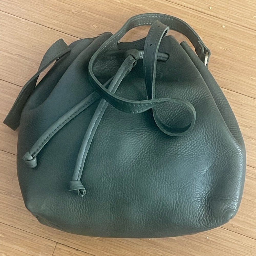 Brand New Portland Leather Bucket Bag, C-Grade, Dark Green